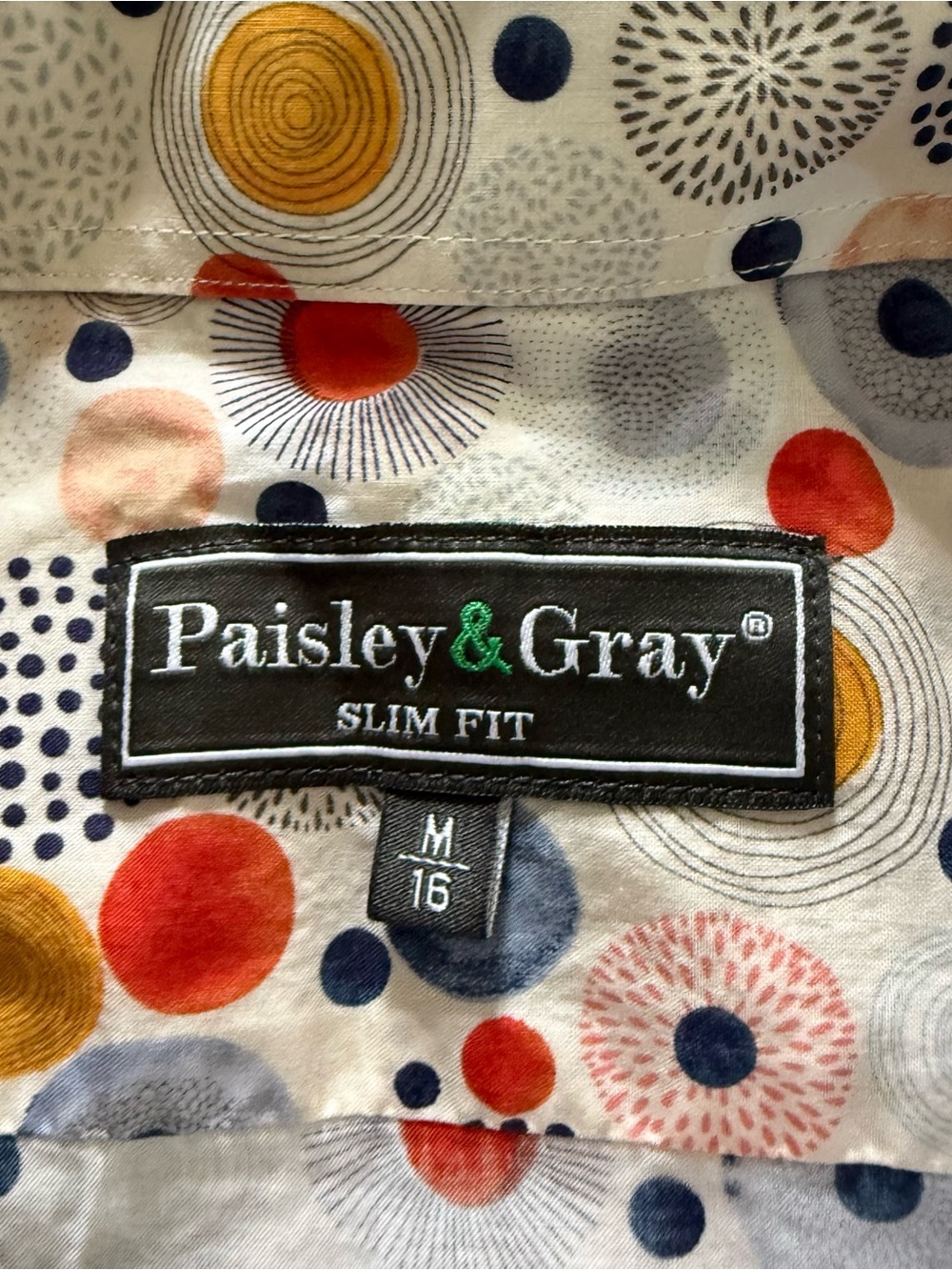 Paisley & Gray Slim Fit Men’s Size Medium Button Up Long Sleeve Shirt Multicolor - Picture 3 of 7